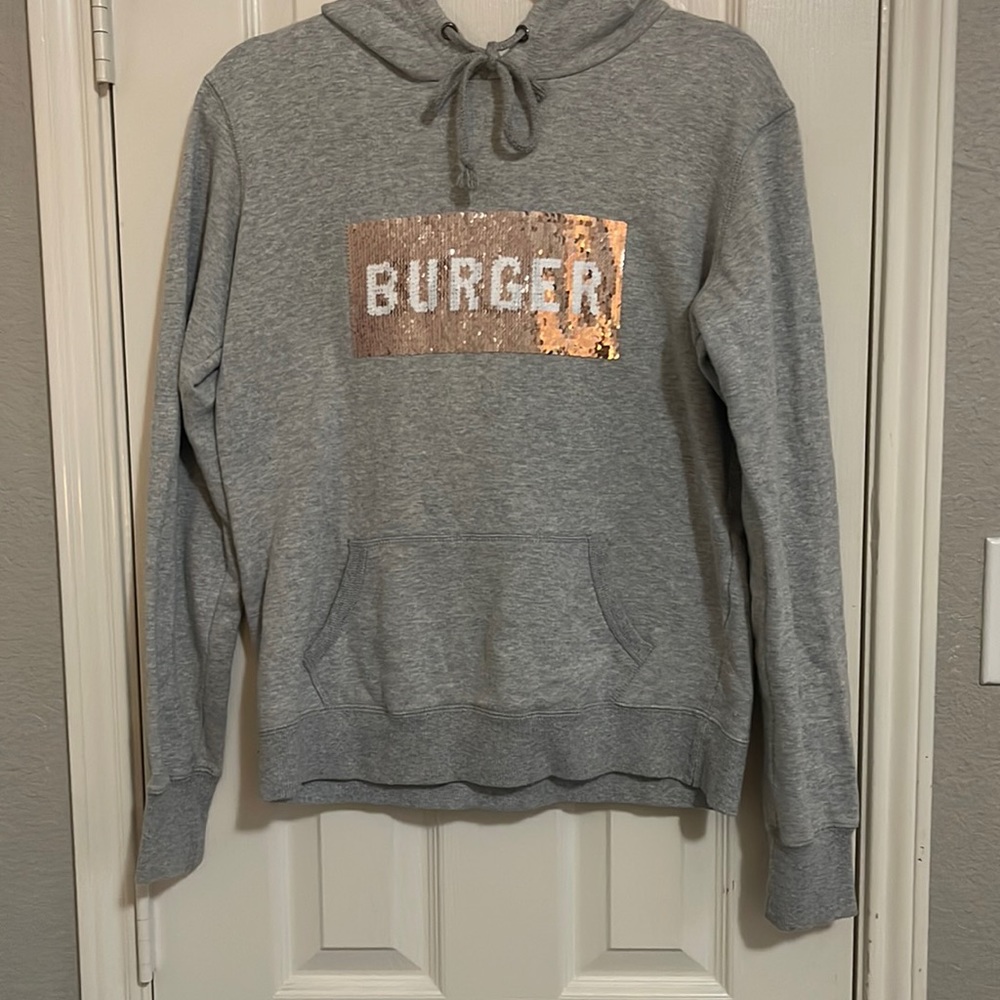 Cotton On Flip Sequin Burger/Salad Hoodie.